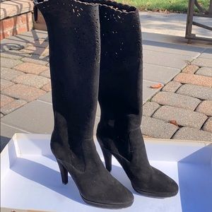 Valentino suede laser cut knee high boots!